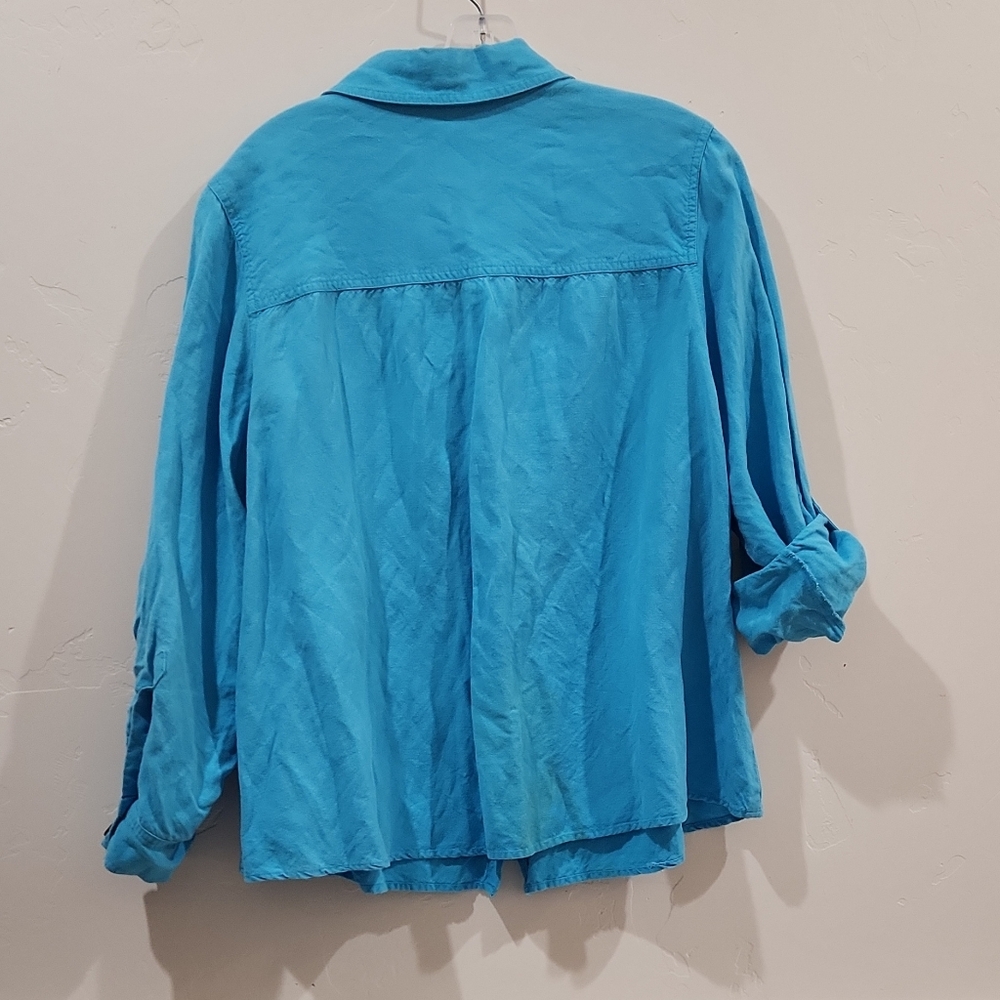 Ruby Rd. Bright Blue Button-Up Shirt - Picture 6 of 9